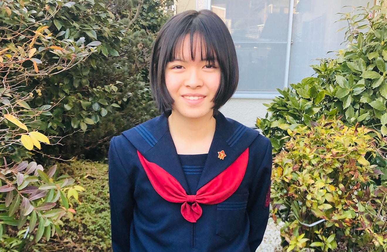 山梨英和中学校 1年生　鍵田 美羽さん「海外で培った力を支えに」